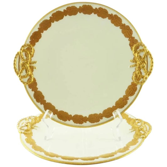 Antique English Porcelain Plates for Dessert Service - 43 Chesapeake Court Antiques