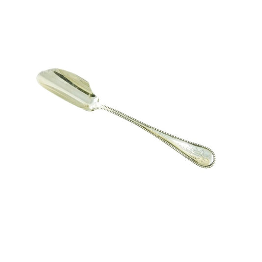 Antique Sterling Silver Cheese Scoop, Durgin Bead Pattern - 43 Chesapeake Court Antiques