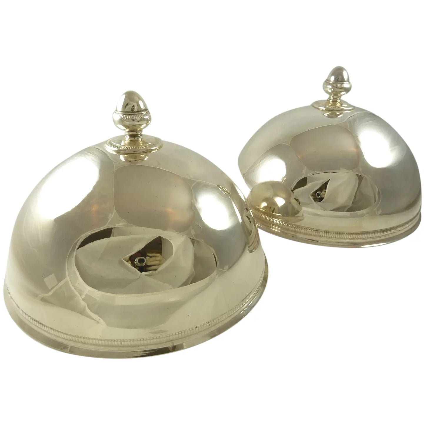 French Silver Plate Food Serving Domes or Cloche, Set of Four - 43 Chesapeake Court Antiques