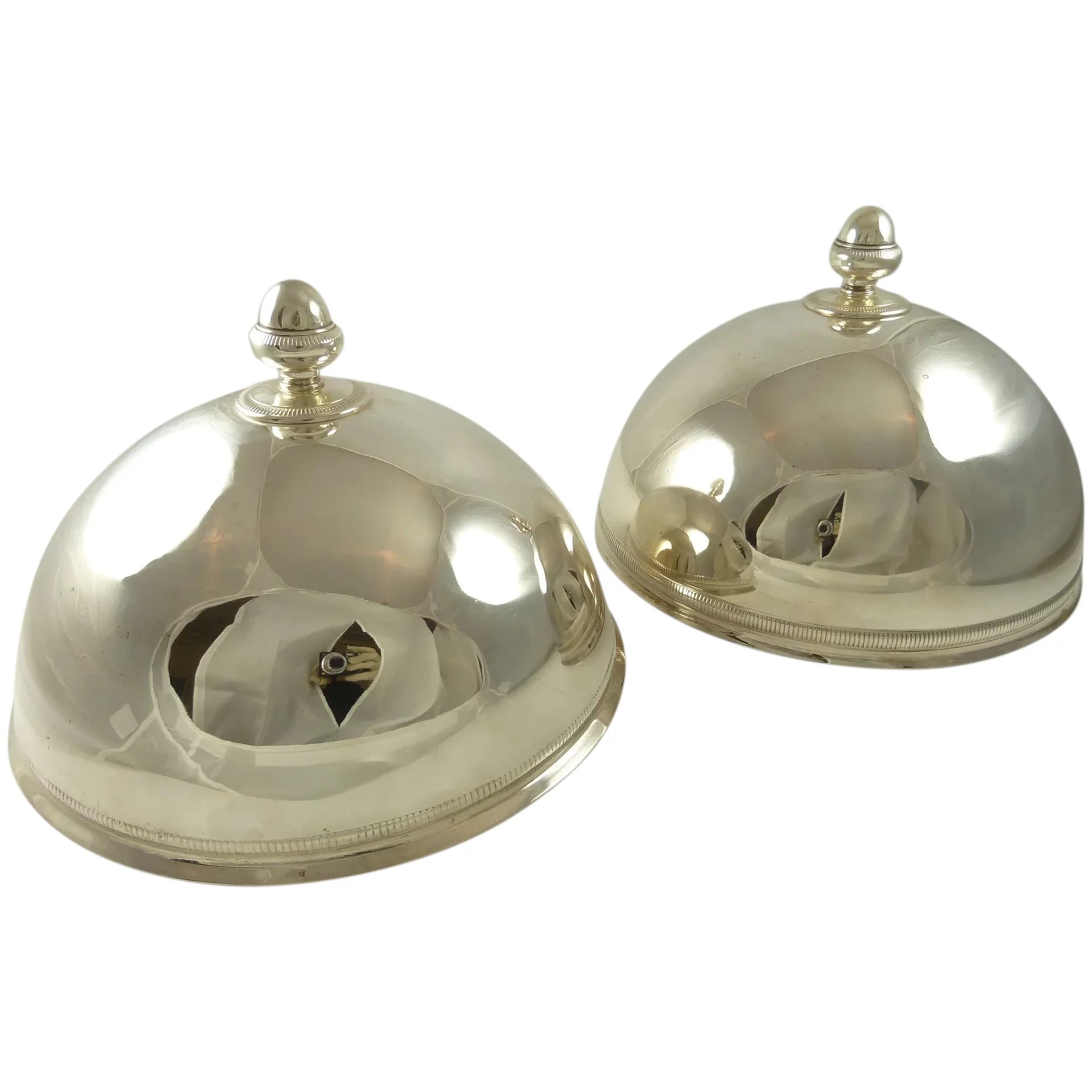 French Silver Plate Food Serving Domes or Cloche, Set of Four - 43 Chesapeake Court Antiques