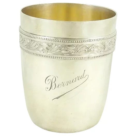 Antique French Sterling Silver Timbale Goblet or Cup “Bernard” by Gustave Keller - 43 Chesapeake Court Antiques