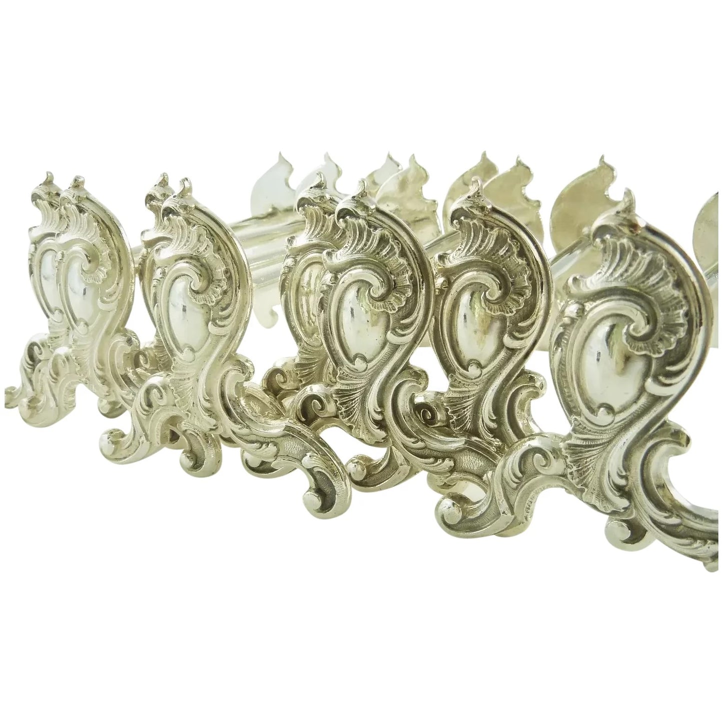French Silver Plate Dinner Knife Rests Set of Eight, Louis XV Style - 43 Chesapeake Court Antiques