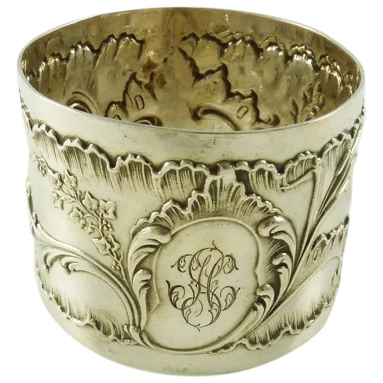 Antique French Sterling Silver Napkin Ring Floral Louis XVI Style - 43 Chesapeake Court Antiques