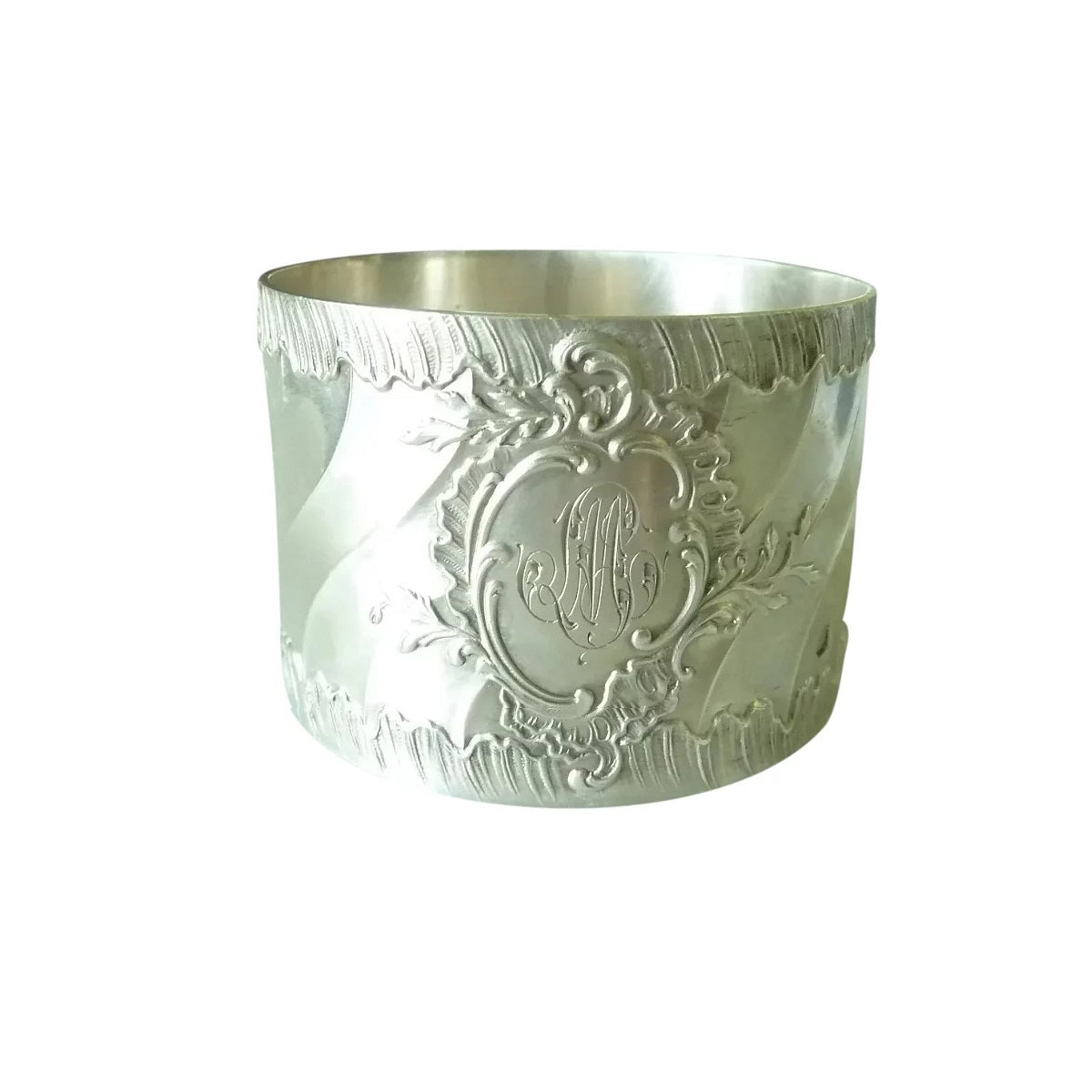 Antique French Sterling Silver Napkin Ring, Rococo Motifs - 43 Chesapeake Court Antiques