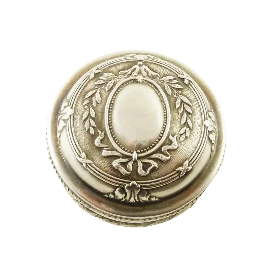 Antique French Sterling Silver and 18k Gold Vermeil Snuff or Patch Box - 43 Chesapeake Court Antiques