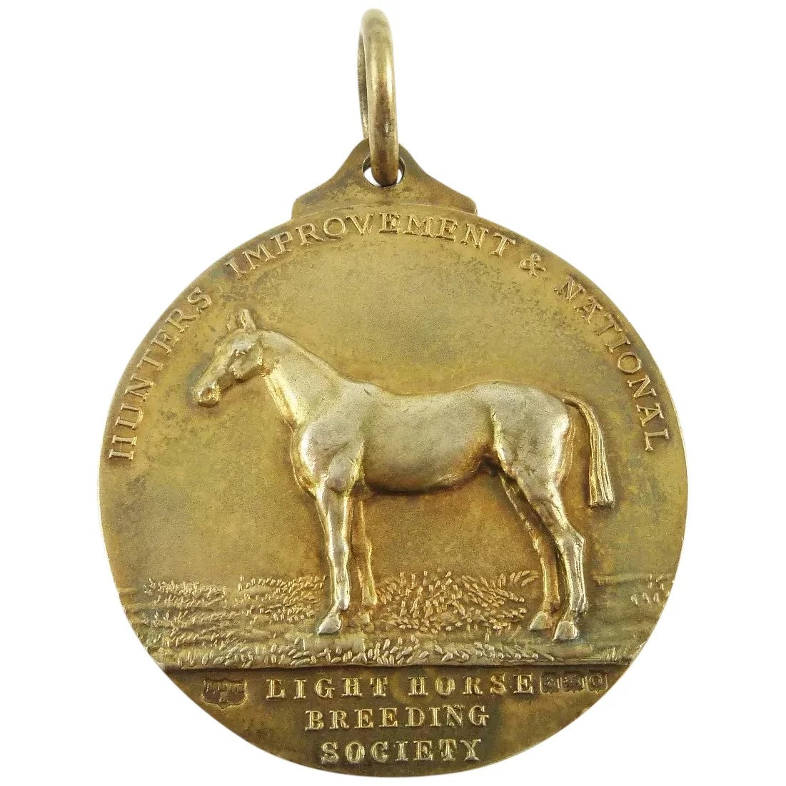 Antique Sterling Silver & Vermeil Medal Watch Fob, Marked For The Light Horse Breeding Society - 43 Chesapeake Court Antiques