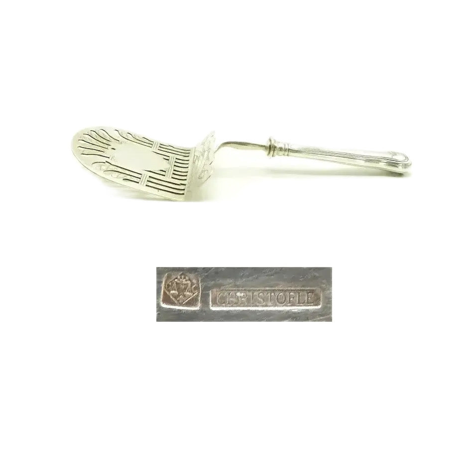 Antique Chrisftofle Silver Asparagus Server with Crown, Amorial - 43 Chesapeake Court Antiques