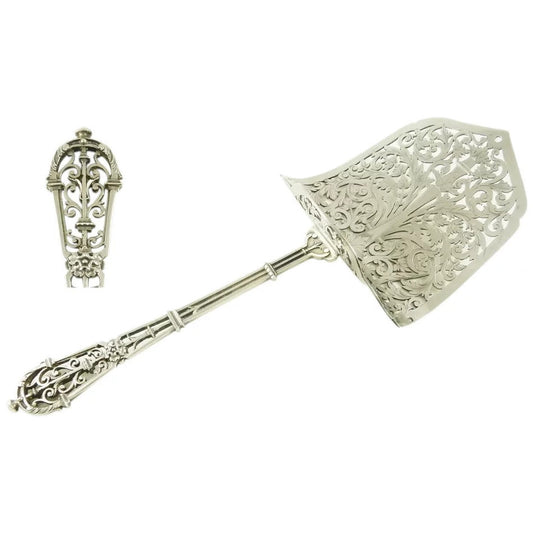 Antique Sterling Silver Asparagus Server, Puiforcat  - 43 Chesapeake Court Antiques