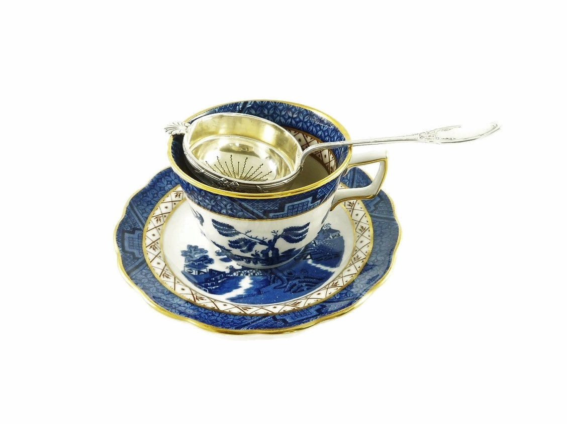 Antique French Sterling Silver Tea Strainer, Shell, Ribbon, and Floral Motifs - 43 Chesapeake Court Antiques