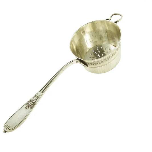 Antique French Sterling Silver Tea Strainer, Over the Cup Style - 43 Chesapeake Court Antiques