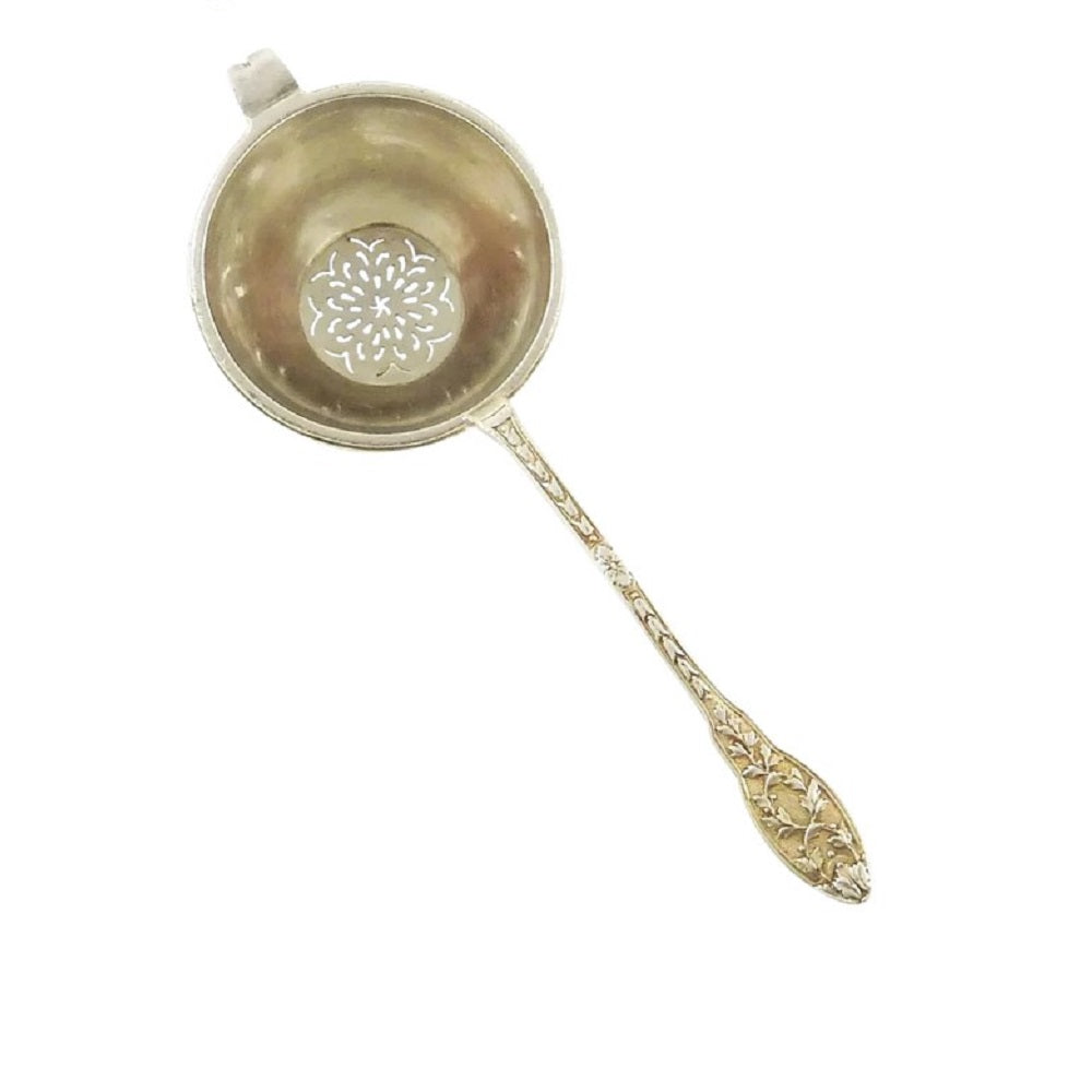 Antique French Sterling Silver Tea Strainer, Gustave Keller C 1900 - 43 Chesapeake Court Antiques