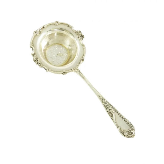 Antique French Sterling Silver Tea Strainer, Over the Cup Style, Louis XV Style - 43 Chesapeake Court Antiques